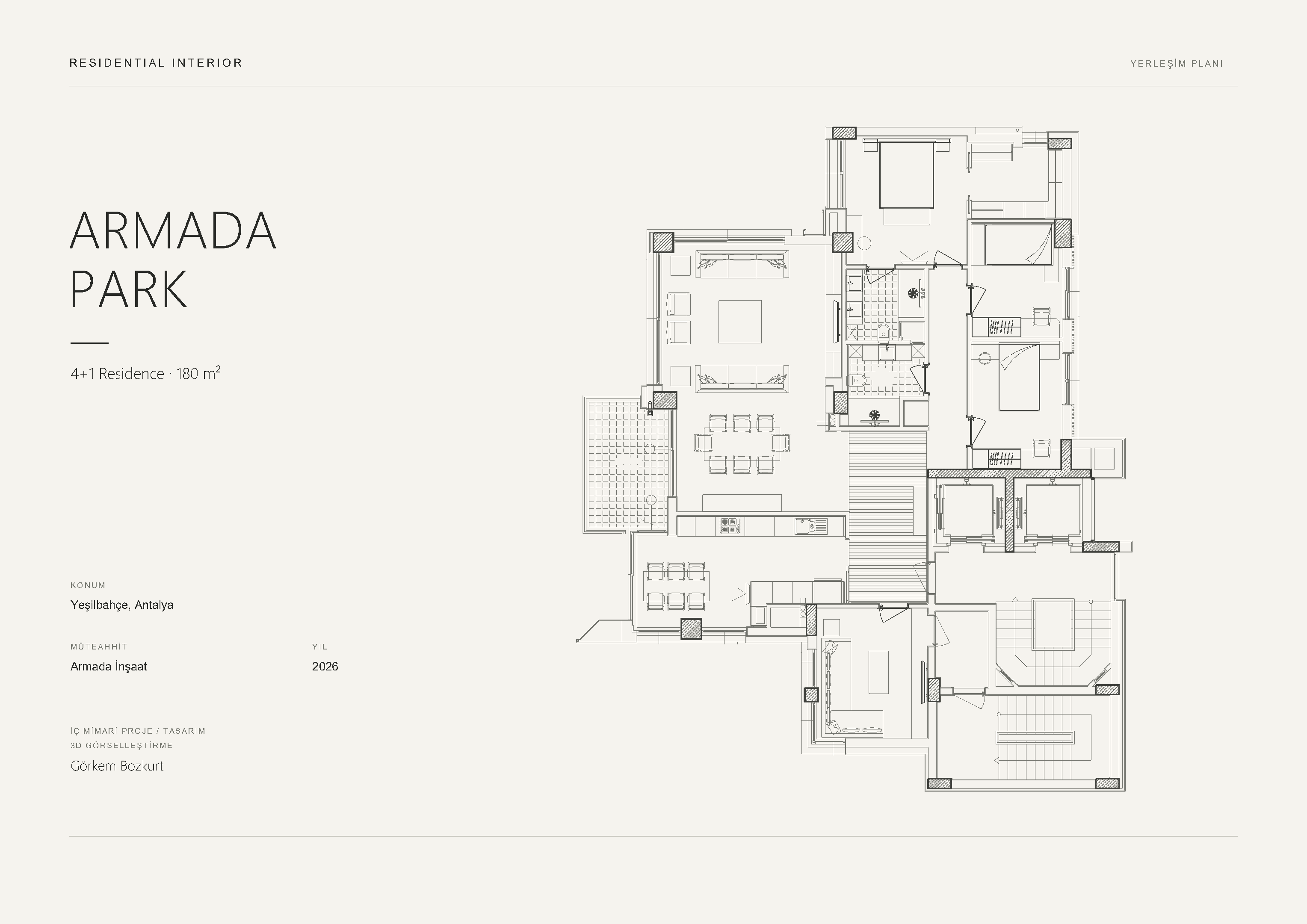 Armada Park, 4+1 Residence, 180 m² yerleşim planı