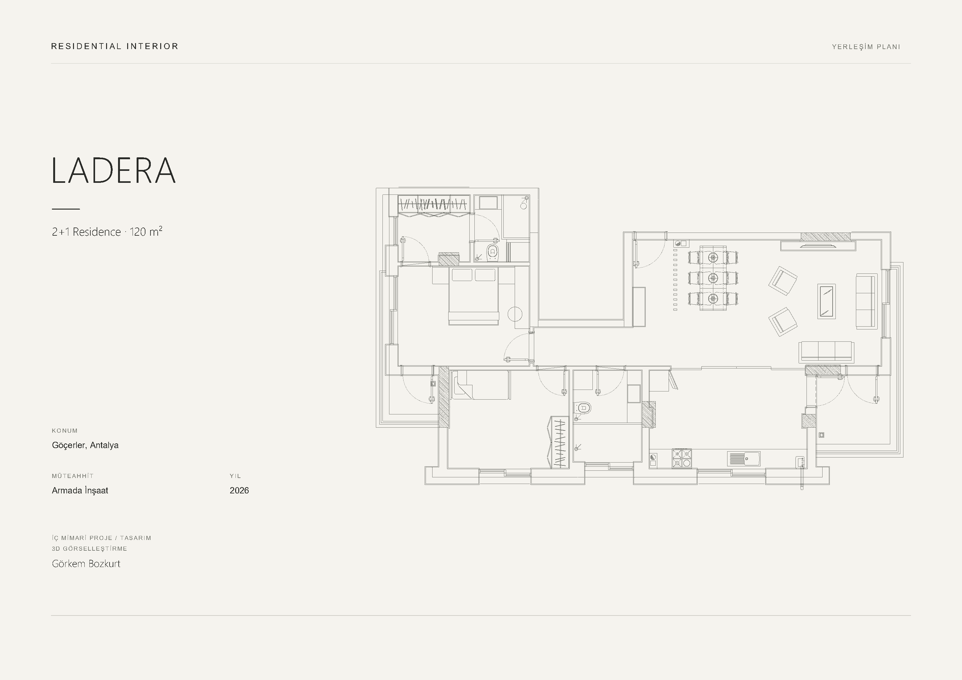 Ladera — 2+1 Residence, 120 m² yerleşim planı