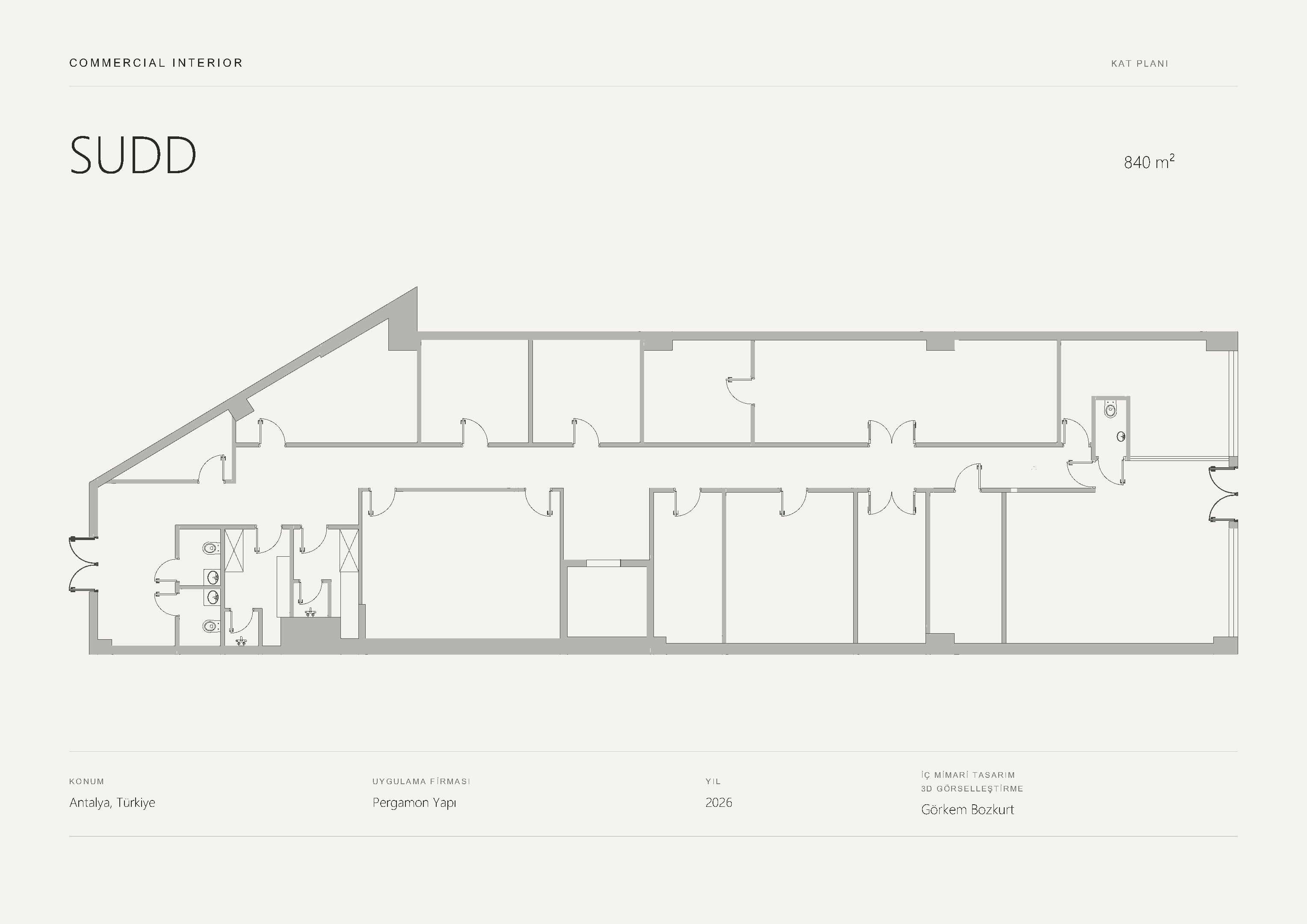 SUDD kat planı — 840 m²